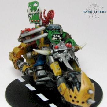 Ork Nob on Warbike by Kenndogg