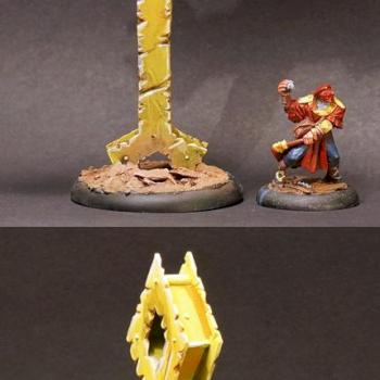 Scratch built menoth objective marker by pip