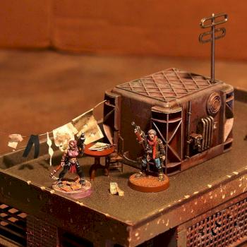 Necromunda Hab building close-up by WorkingStiff