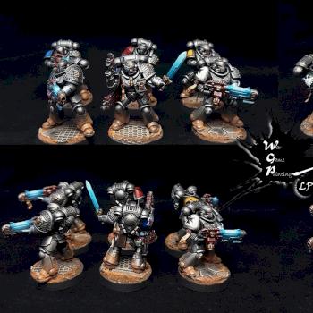 Primaris Deathwatch Hellblasters + Intercessor Sergeant by CroWarGamePainting