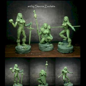 Barbarian girls 54mm by Stavros Zouliatis