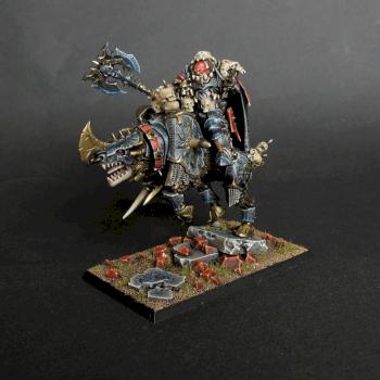 Khorne lord on Juggernaut by siny lemur