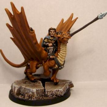 Mounted Halfling with Dragon by idahoan