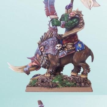 Orc Big Boss Battle Standard Bearer on Boar by Purc