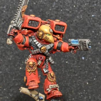 Blood Angels Vanguard Veteran with Plasma Pistol by DarianZG