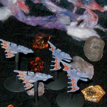 Battlefleet Gothic Mixed Eldar Escorts by DraconisTsai