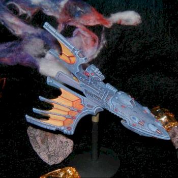 Battlefleet Gothic Eldar Eclipse Cruiser by DraconisTsai