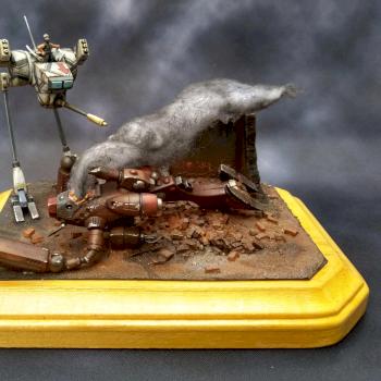 Battletech Unseen Diorama: Locust v Marauder by hakoMike