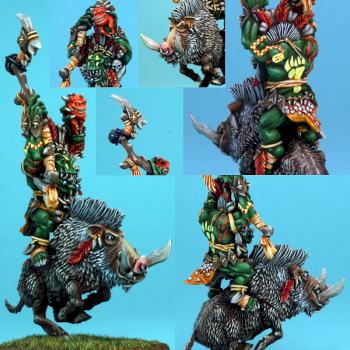 War Boar mounted Savage Orc Great Shaman by Solun Decius