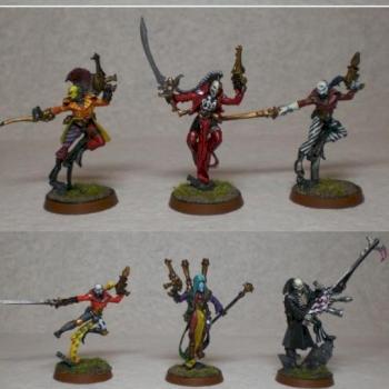 Whole Mess o' Eldar Harlequins by hakoMike