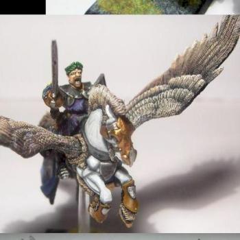 Bretonnian Pegasus Knight Champion / Hero on pegasus by KreoL