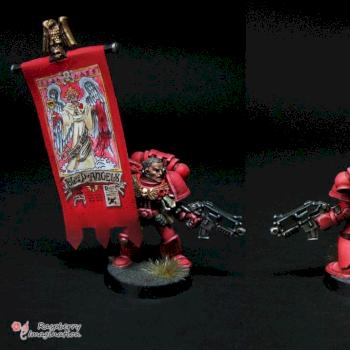 Blood Angel soldier with banner by herrkuba