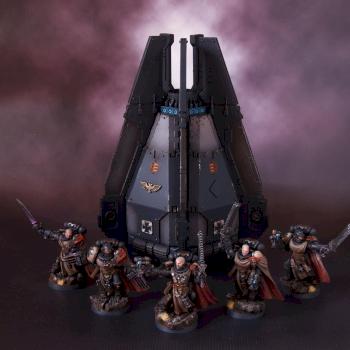 Black Templars Sword Brethren Squad with Drop Pod by highelf