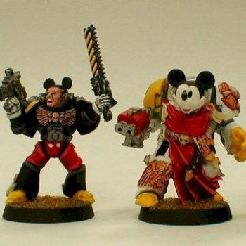 Mickey Mouse Terminator Captain and Mouseketeer Space Marines by moonwhim