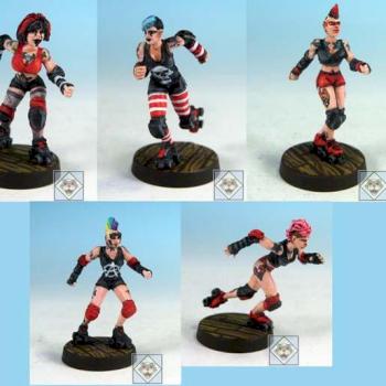 Impact! Miniatures Punk Roller Derby Team by Impactminiatures