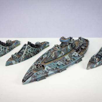 Dystopian Wars: Covenant of Antarctica Battleship & Cruisers by Starq