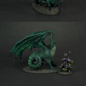 WotC DDM Prepaint Repaint  - War of the Dragon Queen - Large Green Dragon by spooktalker