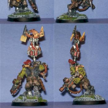 ork nob with wargggh banner by ogreninja