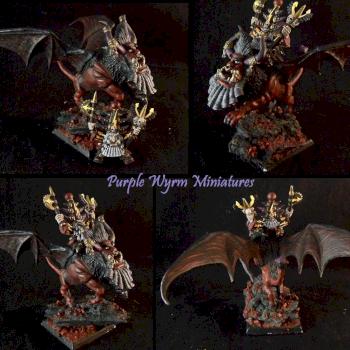 Warhammer Fantasy: Chaos Dwarf Lammasu with Sorcerer by PurpleWyrm