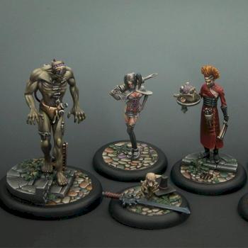 Malifaux: Body of Evidence (Dr. McMourning, Flesh Construct, Sebastian, Canine Remains, Nurse) by Malekyth