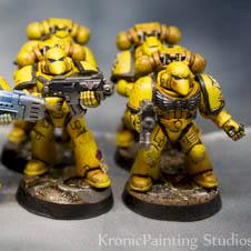 Warhammer 40k space marine imperial fist tactical squad by Kronicpainting