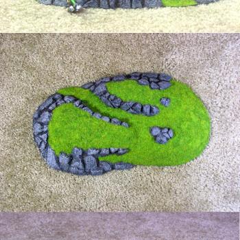 28mm Double-Crested Hill Terrain Piece, Hand Made from Recycled Materials by necron2.0