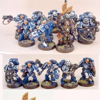 Ultramarines  Tyrannic war veterans with Cassius by darkartminiatures