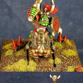 Orc Boss on boar (multiple angles) by Big Red