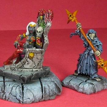 Reaper DARK ELF QUEEN & Plaque Clerics by arashkhan