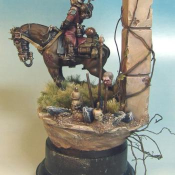 Chaos Death Rider 2,Monster 40K Bronze GD UK 2010 by tib oh