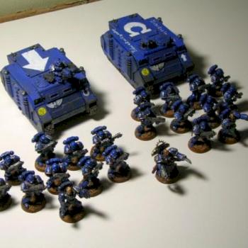 Two squads of Ultramarines with commandernother mini by kevdog35