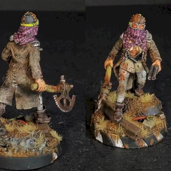 Looter girl from Gang of Wastelanders Afterglow Miniature Game by Arekarkadiusz