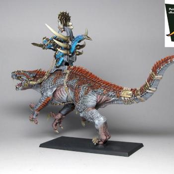 Seraphon Lizardmen Saurus Oldblood on Carnosaur 5 by Tigershark Infinite