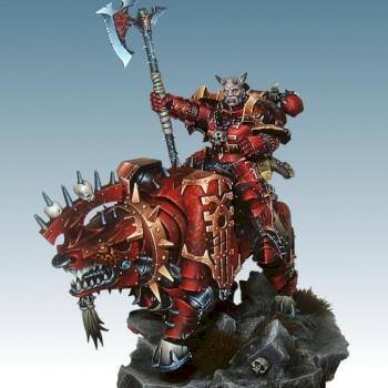 Khorne Lord on Juggernaught. Light Background by Lan Studio