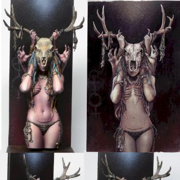 Horned Goddess by Reina Roja based on the art of Christopher Lovell by Jamie M