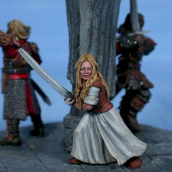 lord fo the rings Helm's deep Eowyn by darkrealm miniatures