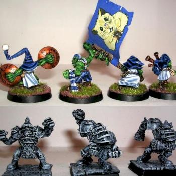 Bloodbowl Goblin supporters by Gelflin