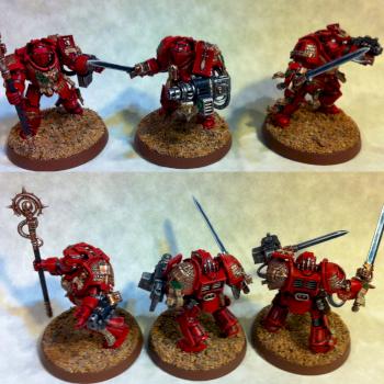 Three red Grey Knight Terminators by Vurumai