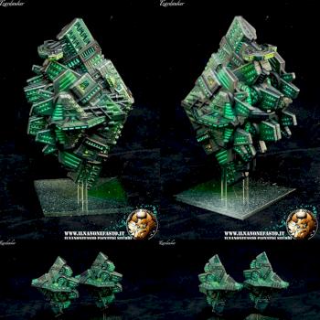 Firestorm Armada Relthoza Apex Dreadnought fleet in Borg color scheme - www.ilnanonefasto.it by Tzardauker