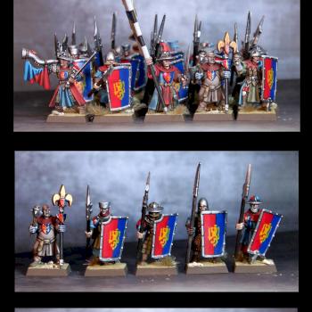 Bretonian battalion foot soldiers by Alexandra