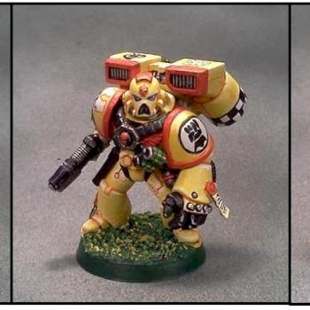 Imperial Fist Veteran Space Marine Sgt w/Jump pack by Lou Rollins