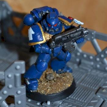 Space marine tactical squad trooper with boltgun and knife. The Ultramarines chapter. by New Рыжик