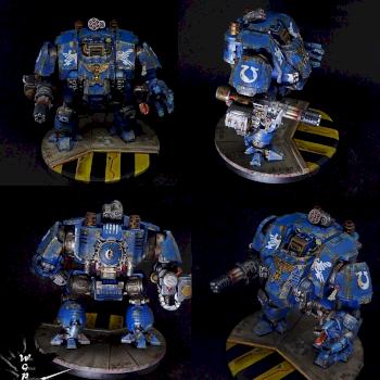 Primaris Redemptor Dreadnought Ultramarines Commission Work by CroWarGamePainting