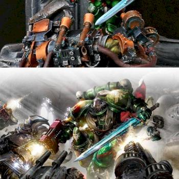 Dark Angels Captain vs Ork Boss by Zubr