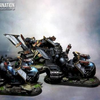 Dark Angels Ravenwing Bike Squad by Brovatar