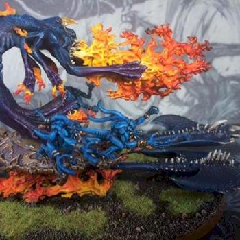 Exalted Flamer on Burning Chariot of Tzeentch by grahamdbailey