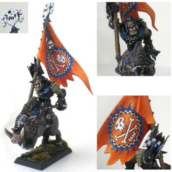 Orc Battle Standard Bearer on a Boar by cb_rex