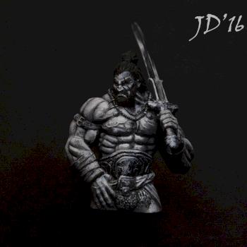 Barbarian grisalla sketch by -jd-