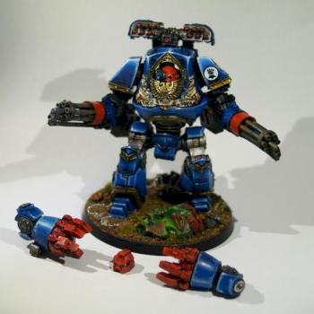 Crimson Fists Relic Contemptor Dreadnought by PowerhouseMiniatures