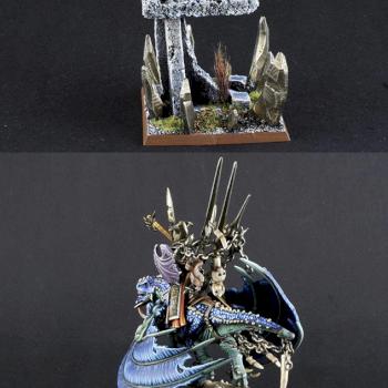 Dark Elves Dreadlord on Dark Pegasus by dargo000